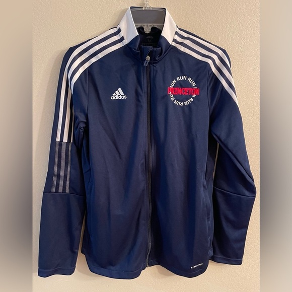 ADIDAS LONG SLEEVE FULL ZIP MOCK NECK PRINCETON RUN JACKET NAVY - M - Picture 1 of 4